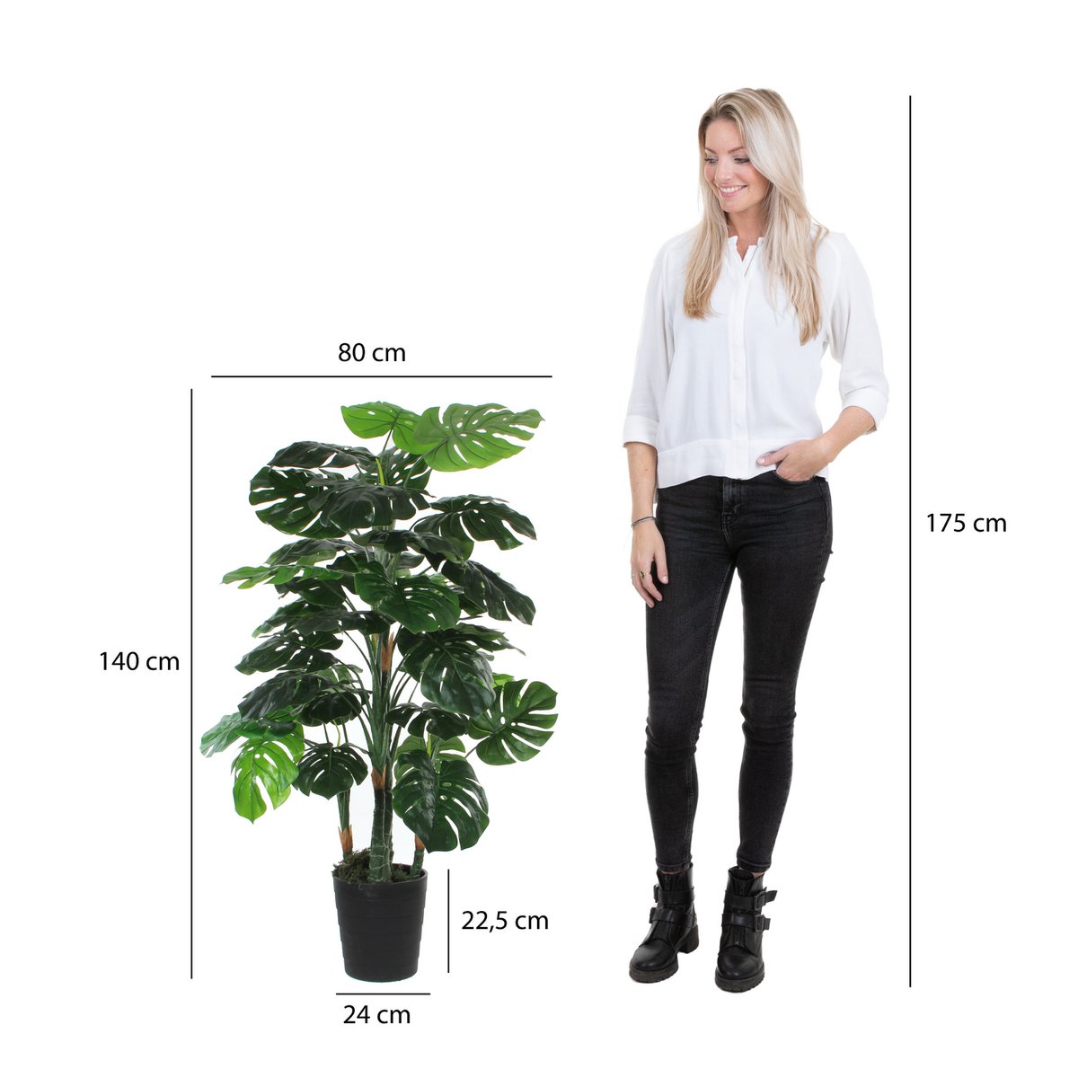 Monstera kunstplant, 140 cm