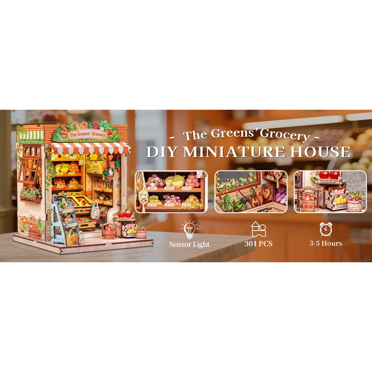 The Green Grocery miniatuurhuisje, 16,2 × 15,8 × 20,6 cm