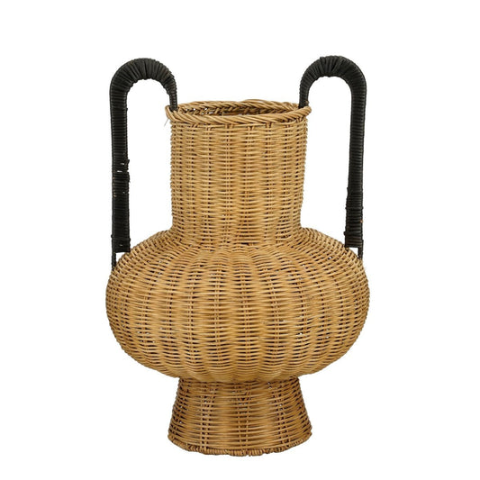 Mica Decorations Loulou Decoratieve Vaas – Rotan (H42 x Ø40 cm)