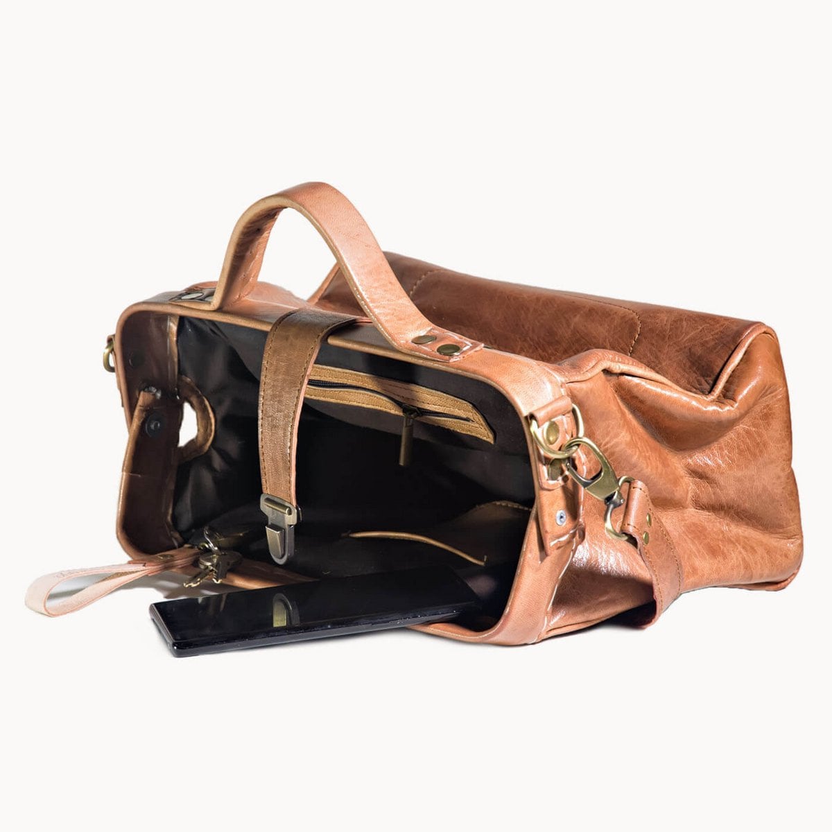 Petit leren dokterstas handtas, 30 × 13 × 20 cm
