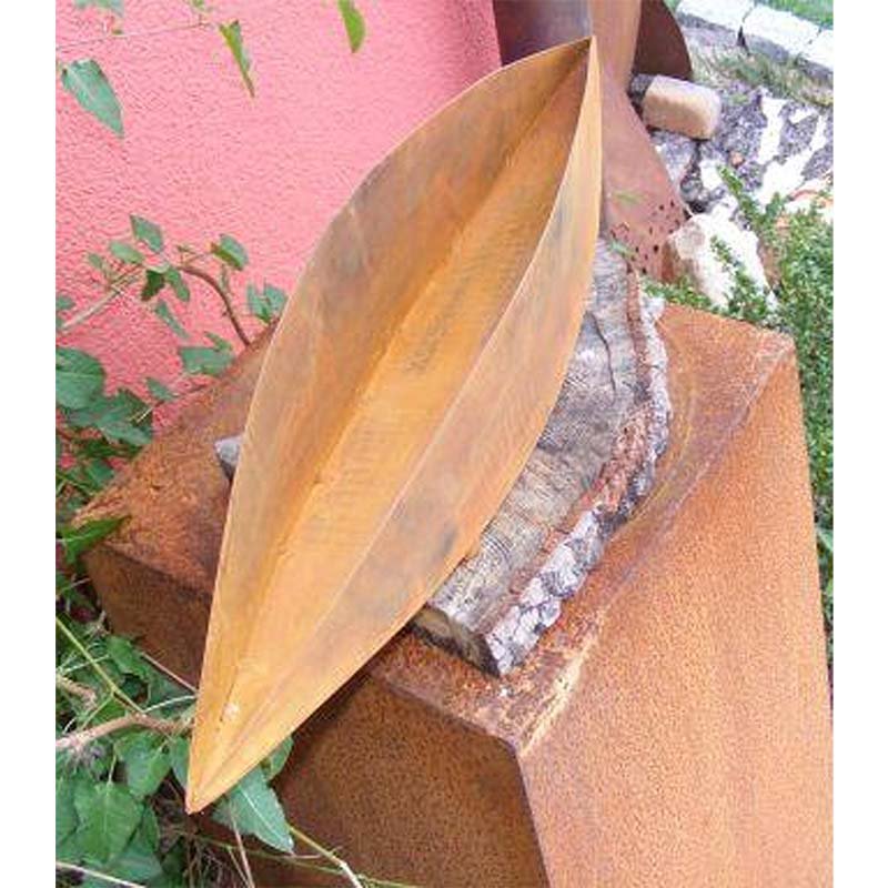 JoJo bloemenschaal van metaal, roestpatina, 60 × 12 cm