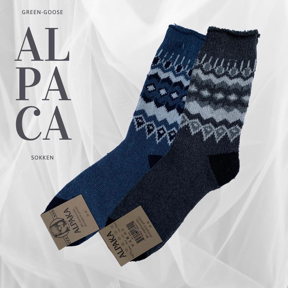 Alpacasokken, 2 paar, 100% alpacawol