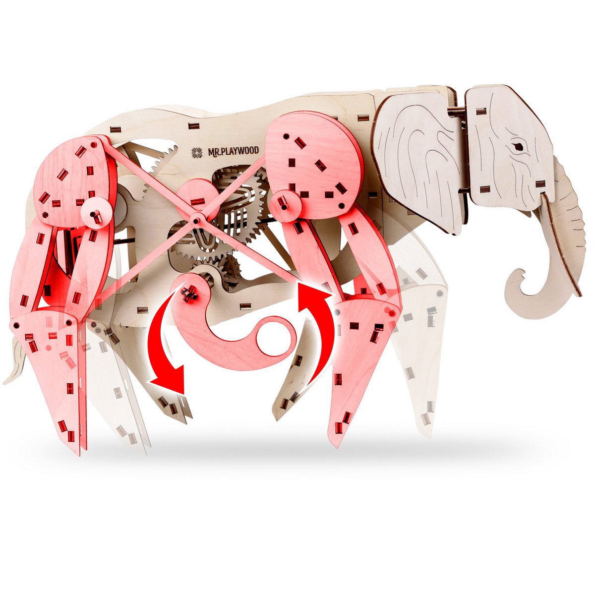 3D houten puzzel olifant 50 × 27 × 35 cm – 159 stukjes