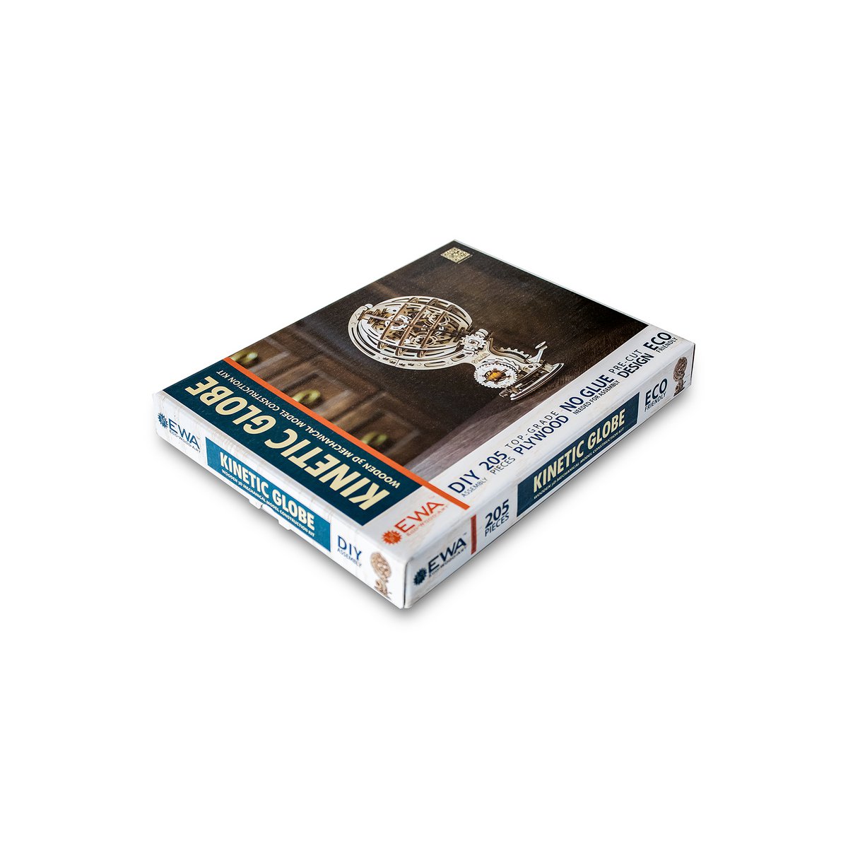 DIY houten mechanische puzzel Kinetic Globe, 16 x 13 x 25 cm