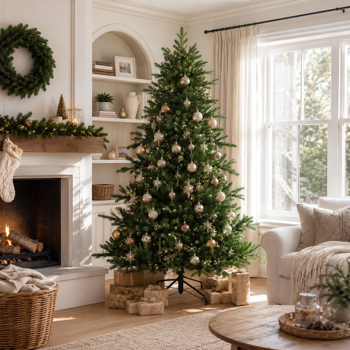 Brampton kunstkerstboom, 215 cm, Ø 142 cm