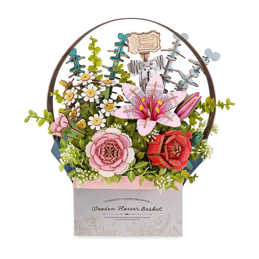 DIY houten bloemenmand met verlichting – bouwpakket 28 cm