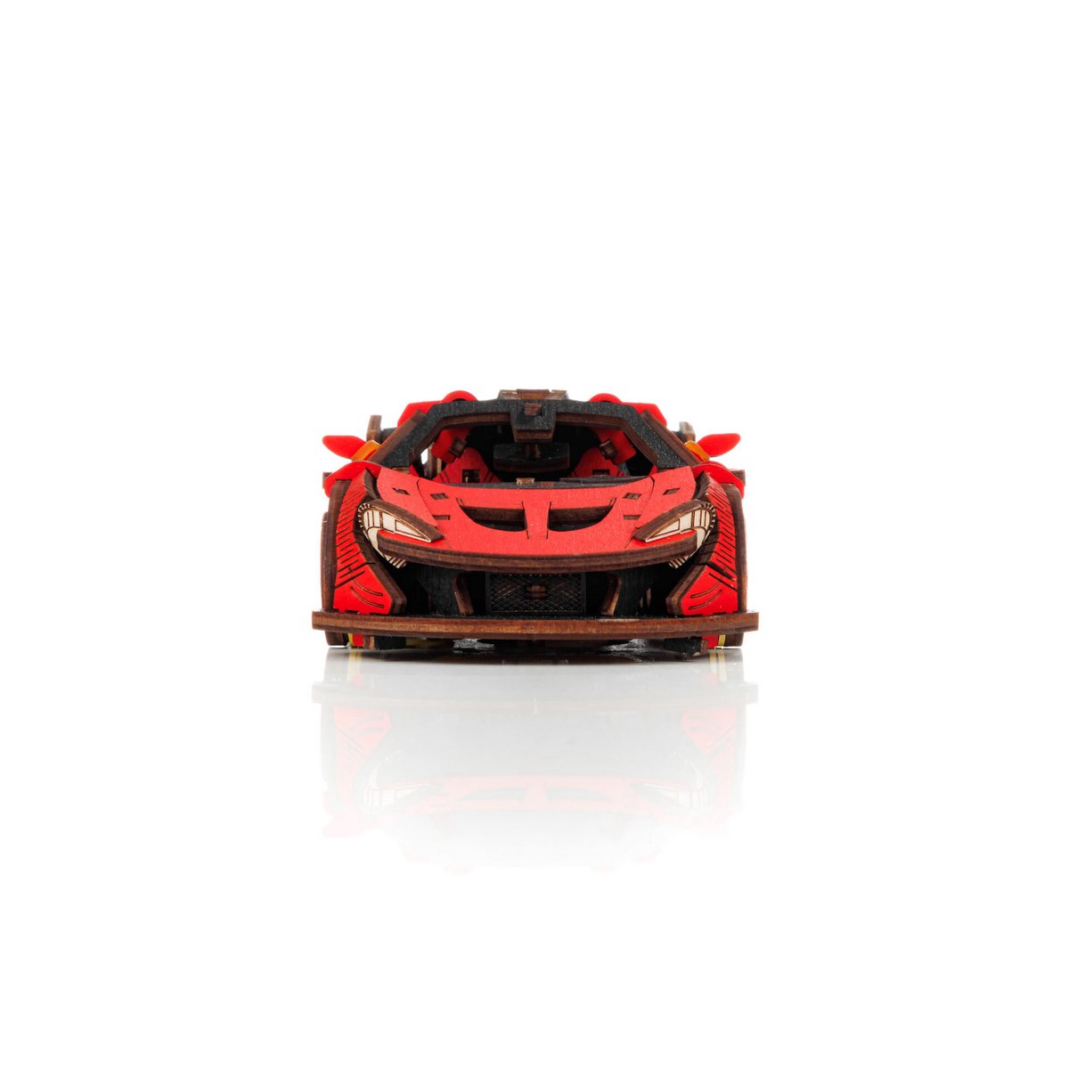 3D mechanische houten puzzel raceauto rood 21 × 9,5 × 5,7 cm – 237 stukjes