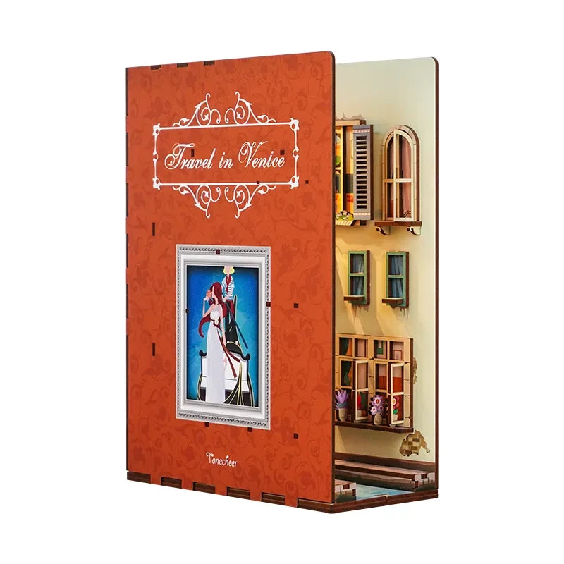 DIY book nook travel in venice bookend, 24,5 cm