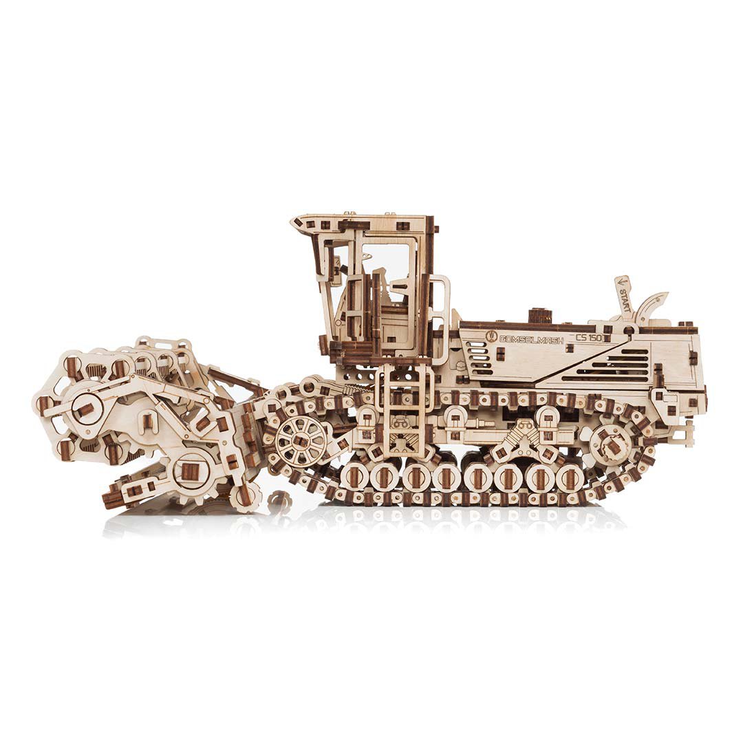 3D mechanische houten puzzel maaier CS-150C 31,5 × 26,1 × 14,5 cm – 963 stukjes