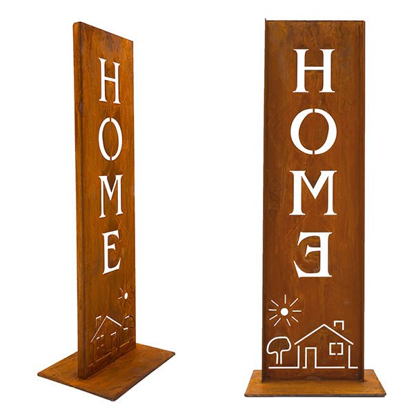 Home decoratiebord met roestpatina, op bodemplaat of stangen