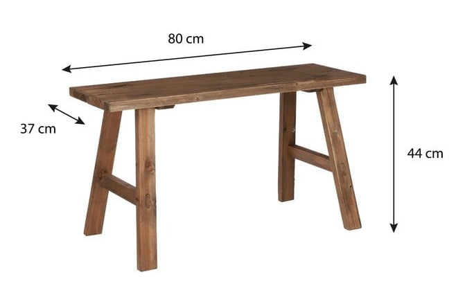 Bold houten bankje van gerecycled hout, 80 x 37 x 44 cm