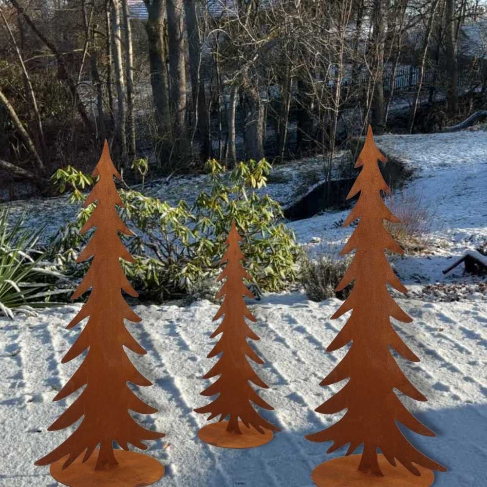 Roestmetalen kerstboom, 3 formaten