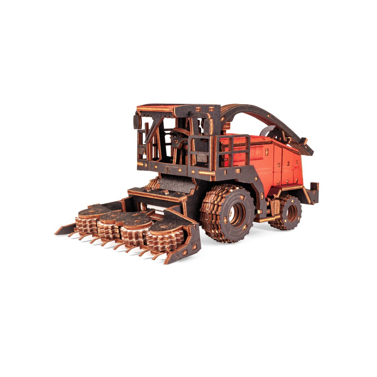 DIY houten mechanische puzzel hakselaar FS80, 27 x 15 x 12 cm
