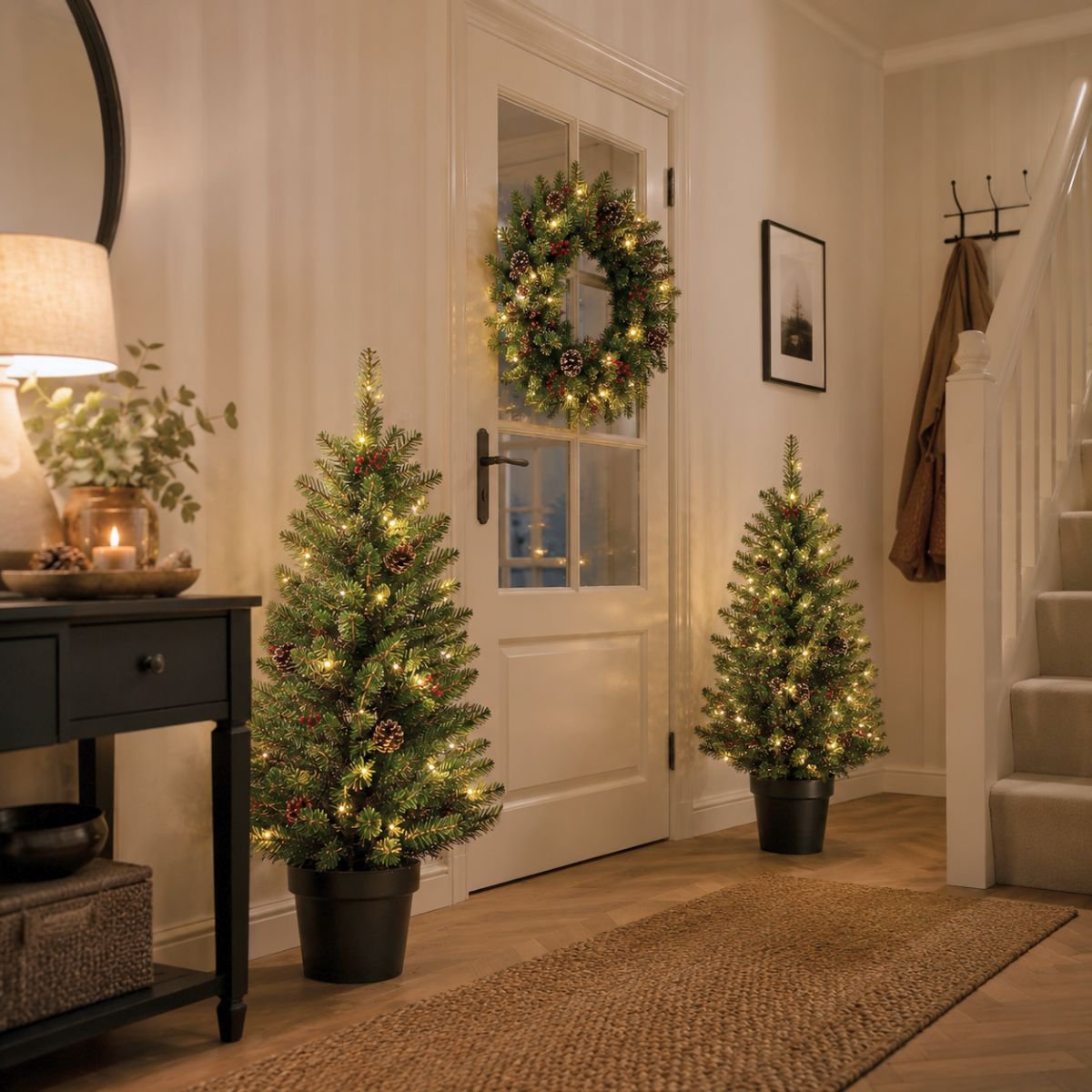 Creston kunstkerstboom met LED, 90 cm, Ø 50 cm