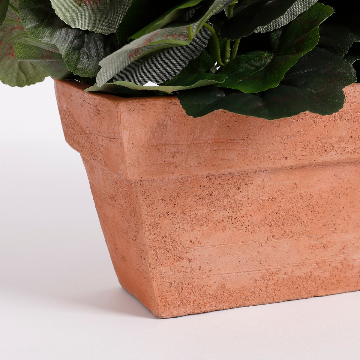 Geranium kunstplant in bloembak, 29 × 13 × 40 cm