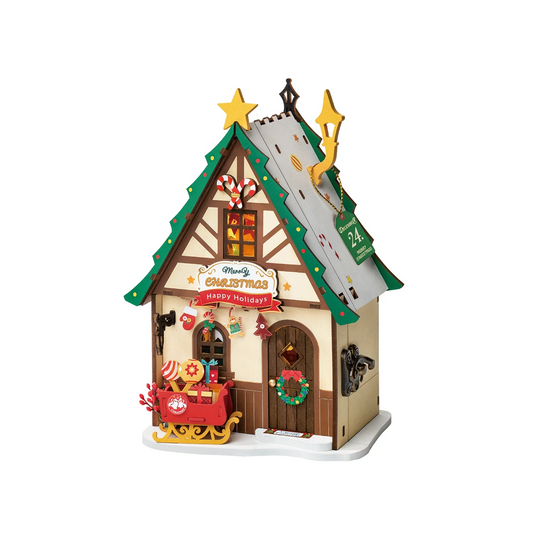 DIY huisje twinkling Christmas house, 18,2 cm