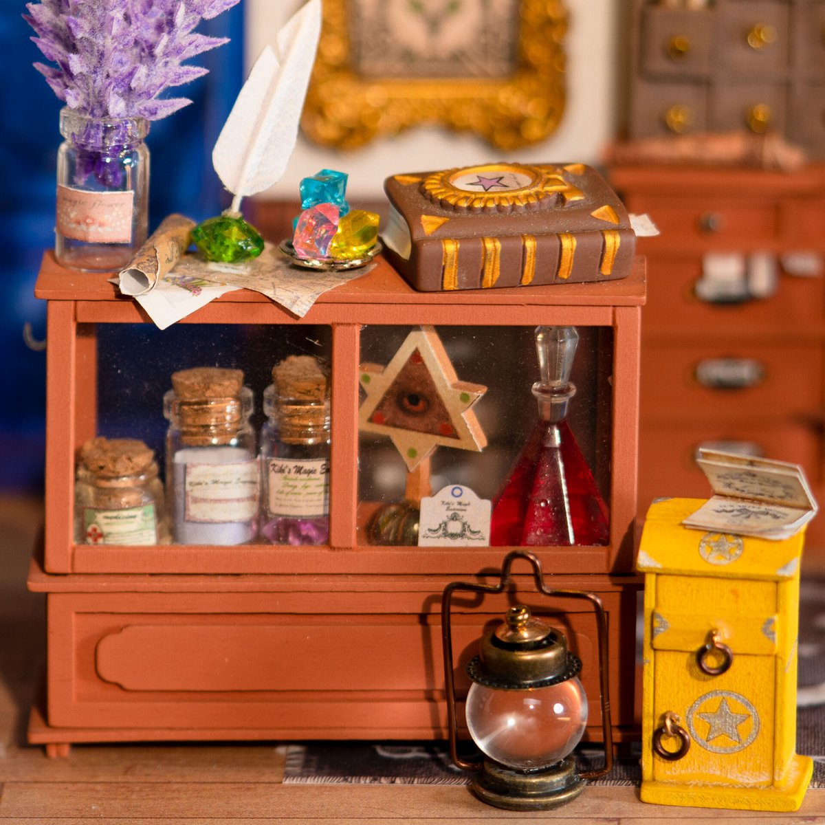 DIY miniatuur theewinkel met led verlichting, 20 x 13,8 x 22 cm