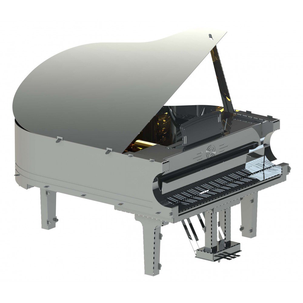 DIY 3D metalen muziekdoos Grande Pianola, 15 x 12 x 13,4 cm