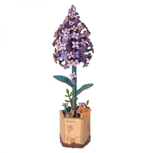 DIY houten bloem hyacint 7,5 x 7 x 22,5 cm