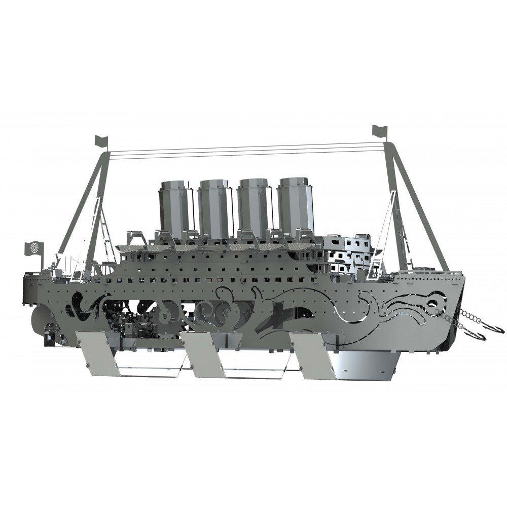 3D metalen bouwpakket Lost at Sea schip 30 × 6 × 14 cm – 158 onderdelen
