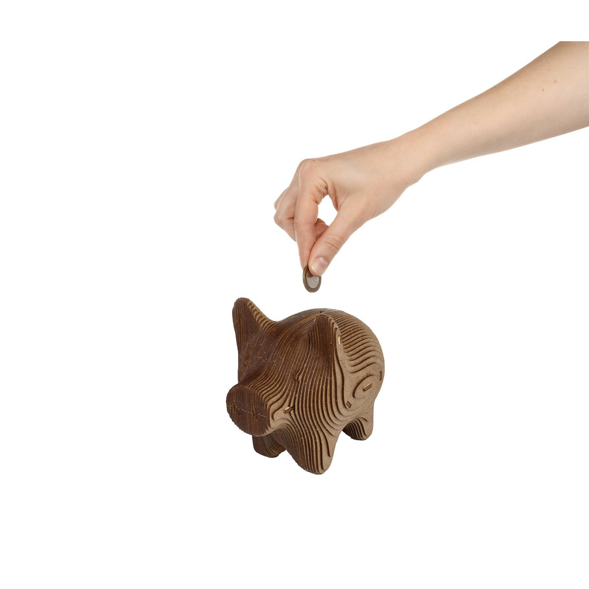 DIY houten spaarpot varken, 16,3 x 10,4 x 13,9 cm