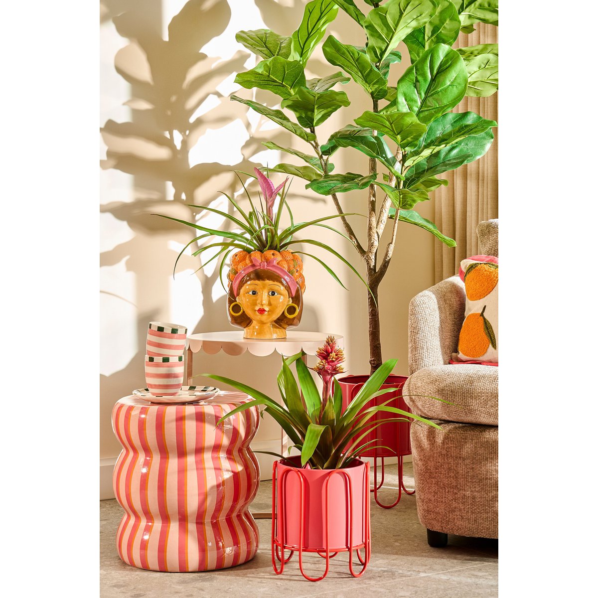 Funny bloempot oranje, 20 × 20 × 22 cm