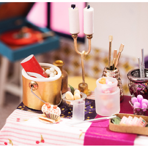 DIY miniatuur feestkamer, 30 x 15 x 16,5 cm