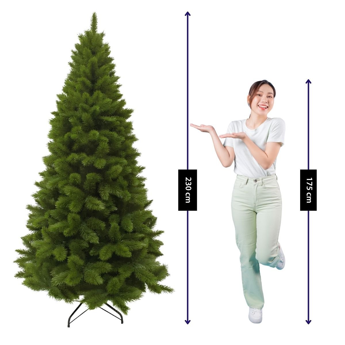 Camden smalle kunstkerstboom, 230 cm