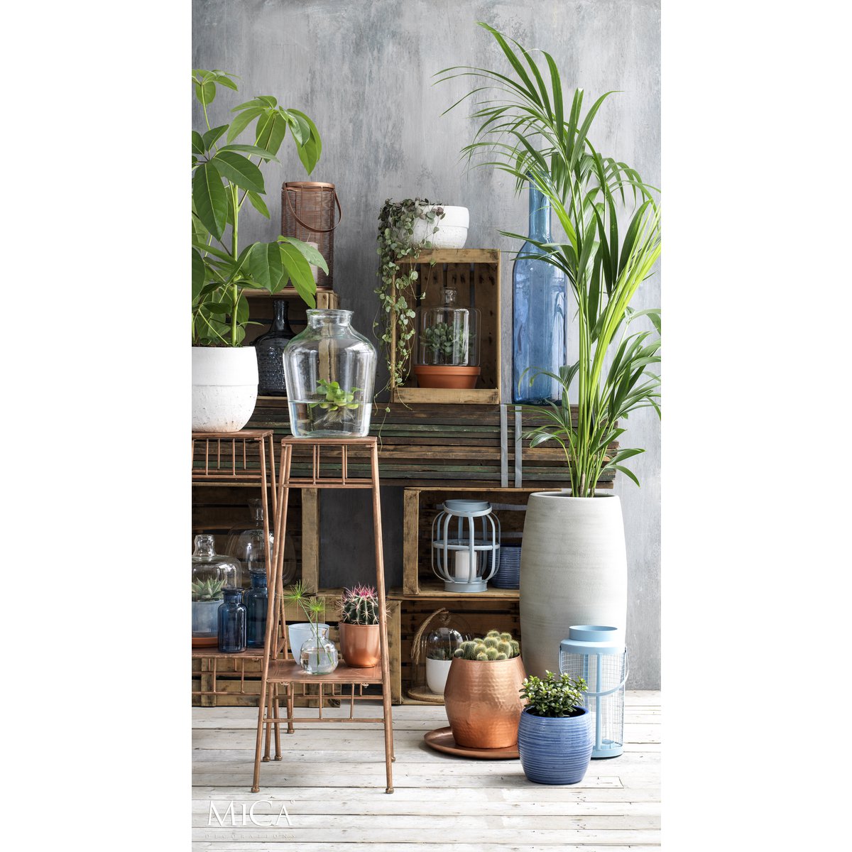 Mica Decorations Rioja Flesvaas – Gerecycled Glas Blauw (H75 x Ø18 cm)