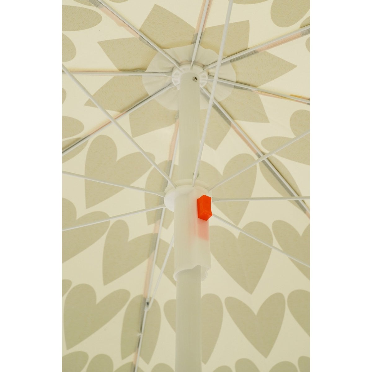 Bruine strandparasol met hartjesprint Ø160 cm