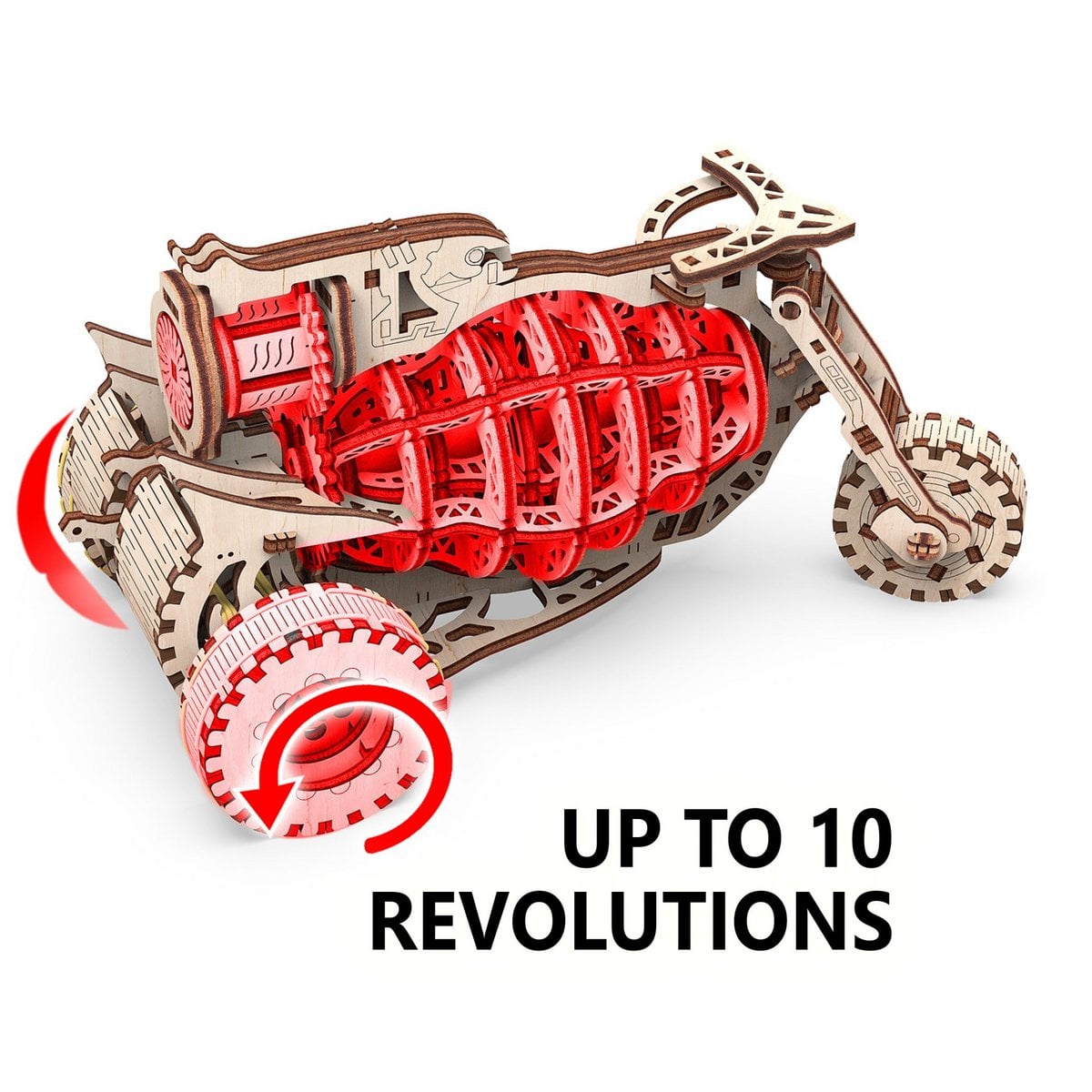 Mechanische kosmobike met bewegende onderdelen, 12 x 12 x 24 cm