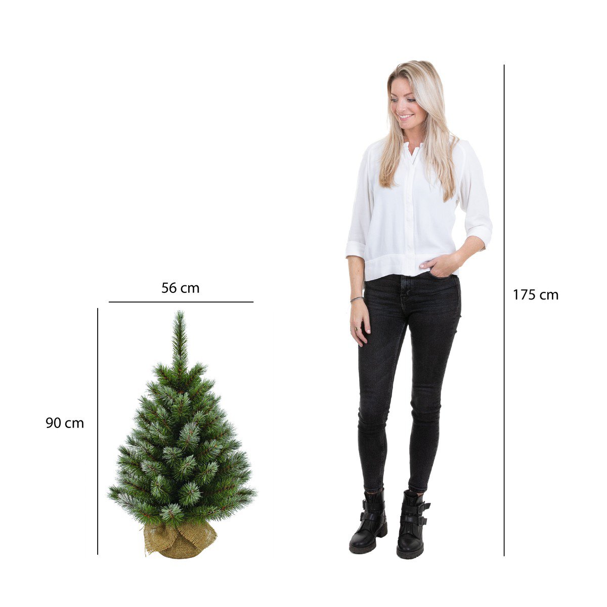 Pittsburgh frosted kunstkerstboom, 90 cm Ø56 cm