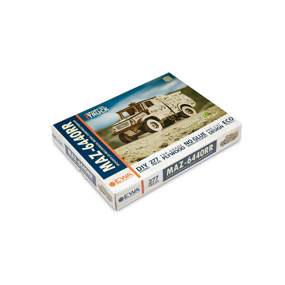 3D mechanische houten puzzel truck MAZ-6440RR 24 × 9 × 11,7 cm – 277 stukjes