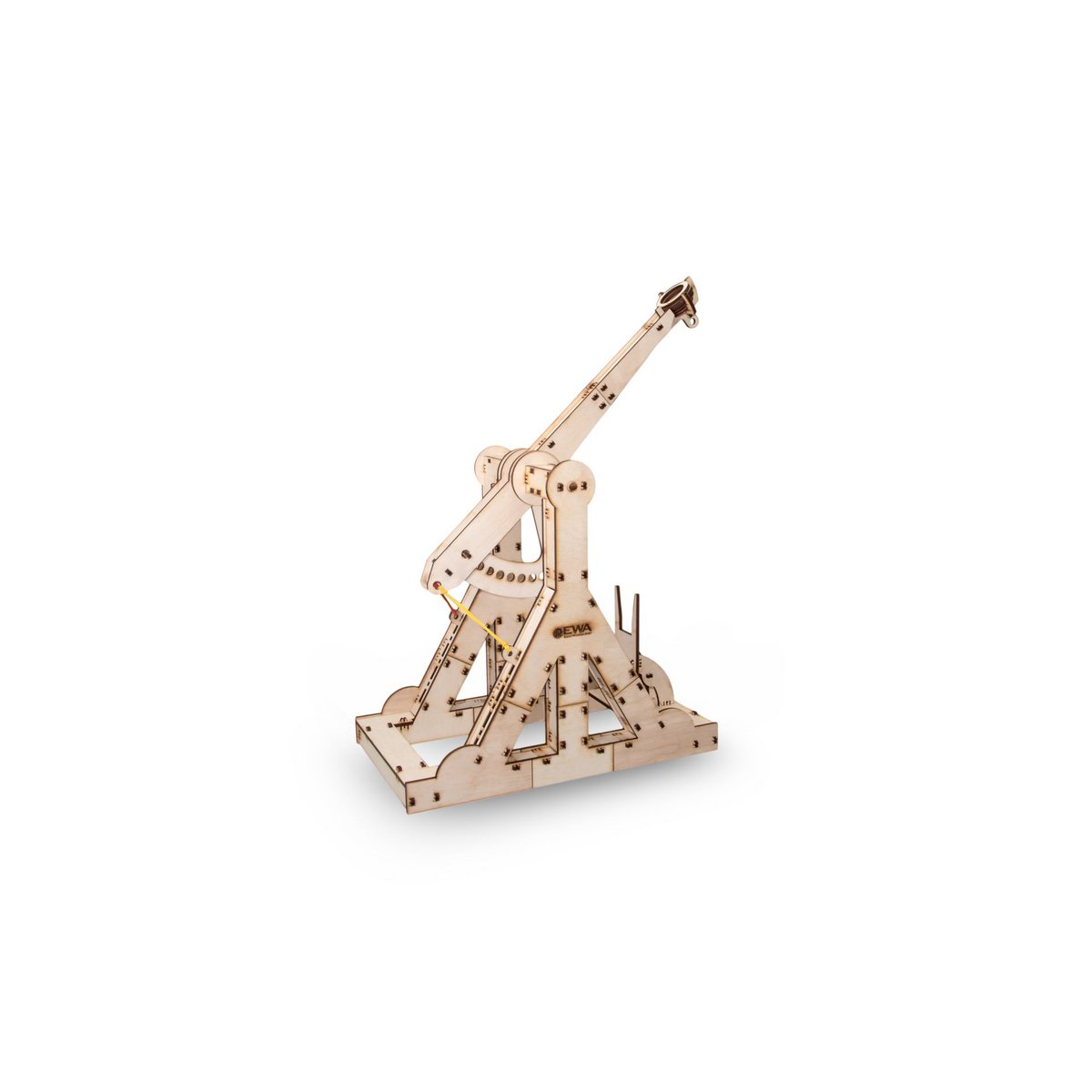 DIY houten mechanische puzzel trebuchet, 30,5 x 18 x 37,7 cm