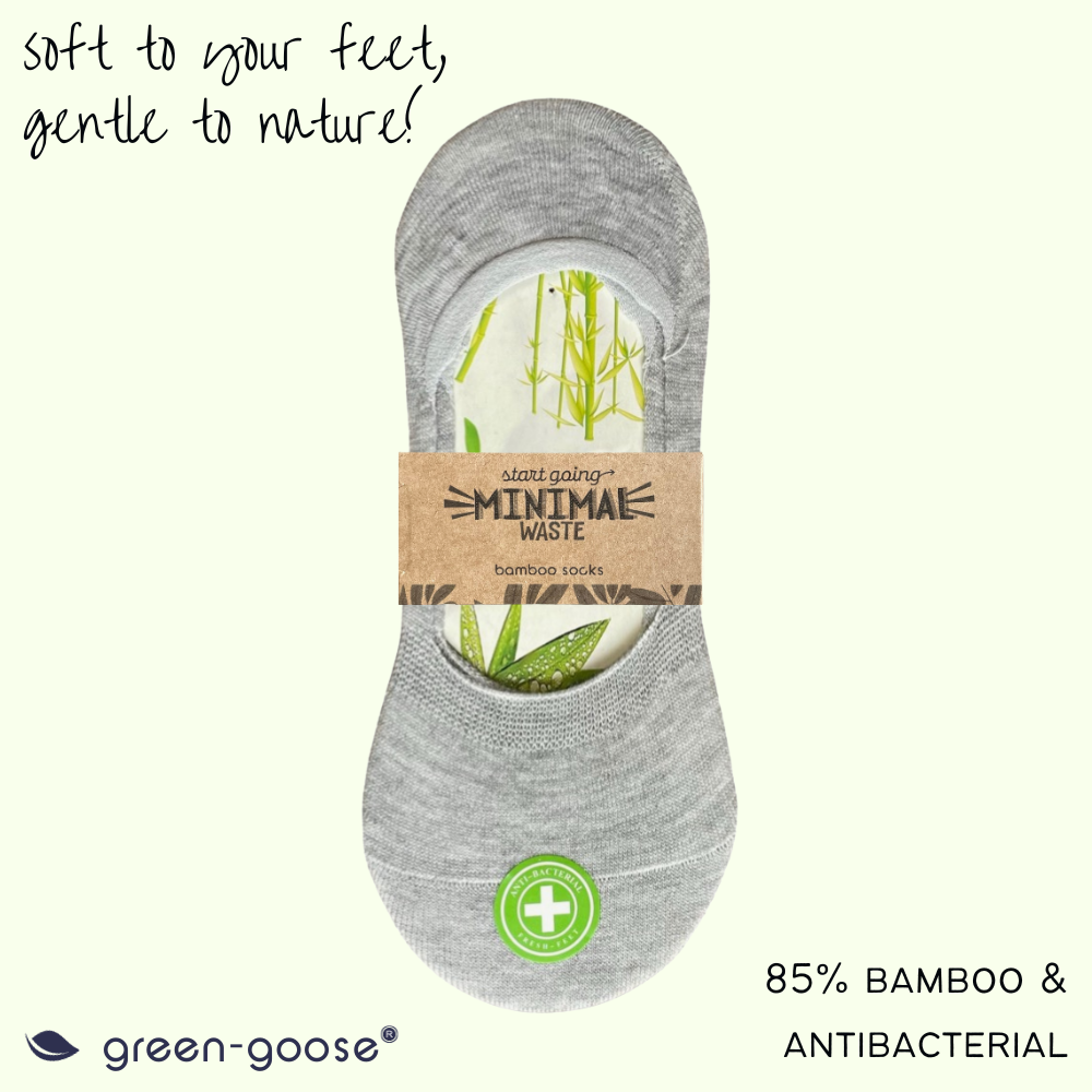 Bamboe footies grijs, set van 5 paar, maat 35-39