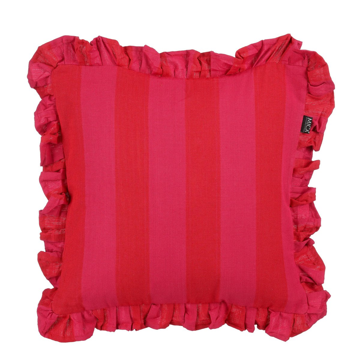 Sierkussen met ruches, roze/rood, 45 x 45 cm