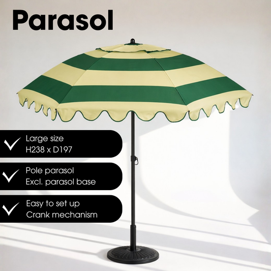 Groene gestreepte parasol Ø195 cm