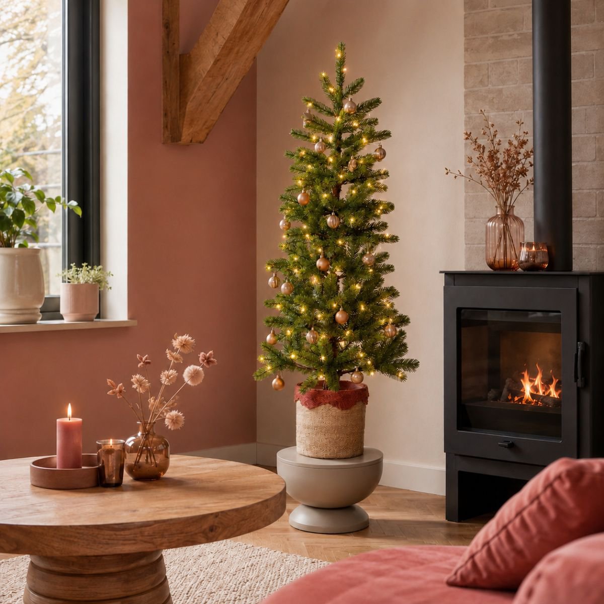 Nagoya kunstkerstboom met verlichting, 120 cm, Ø 60 cm