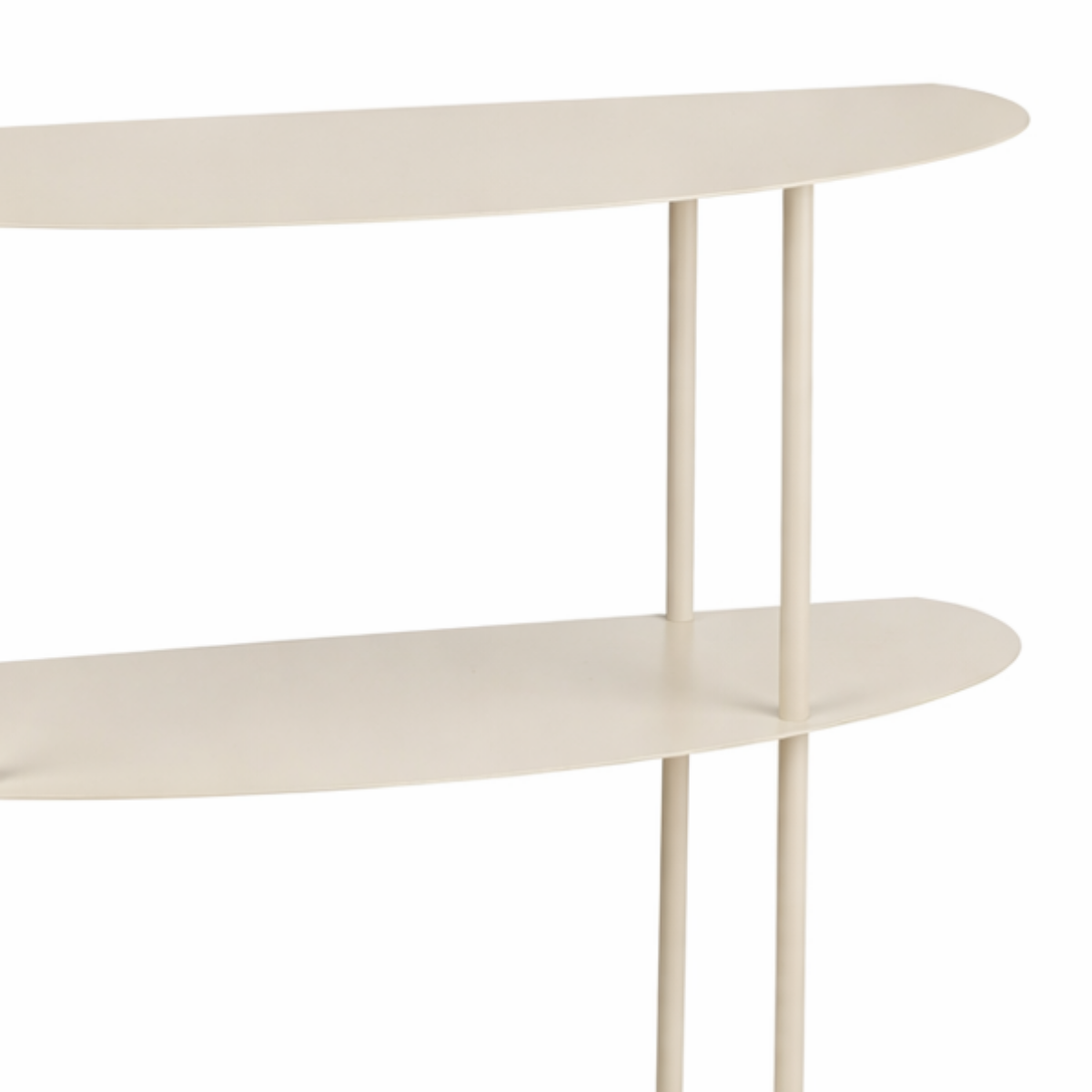 Open kast, off-white met 3 ovale planken, 90 x 28 x 81 cm