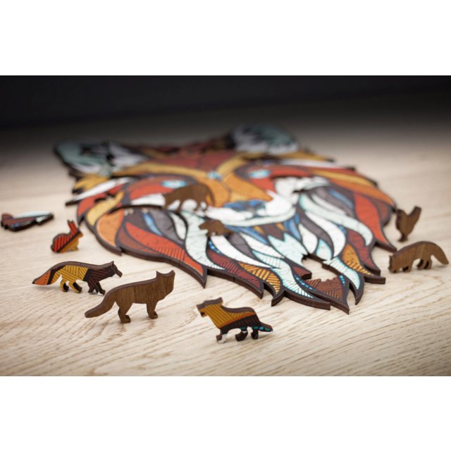 Houten legpuzzel vos 141 stukjes, 40 x 28 cm