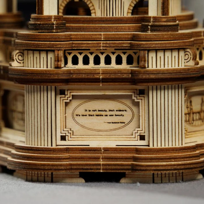 DIY 3D houten muziekdoos Victorian Lantern, 14 x 11,5 x 30 cm