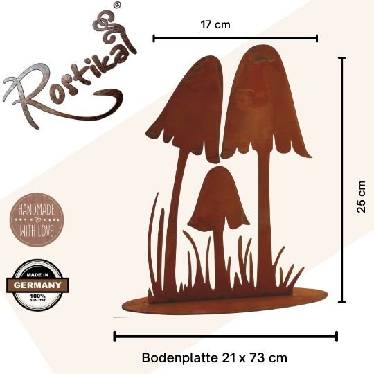 Roestmetalen paddenstoelen, 2 varianten
