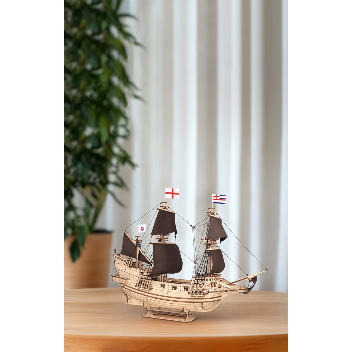 DIY houten mechanische puzzel Lord of the Seas schip, 40 x 16 x 51,7 cm