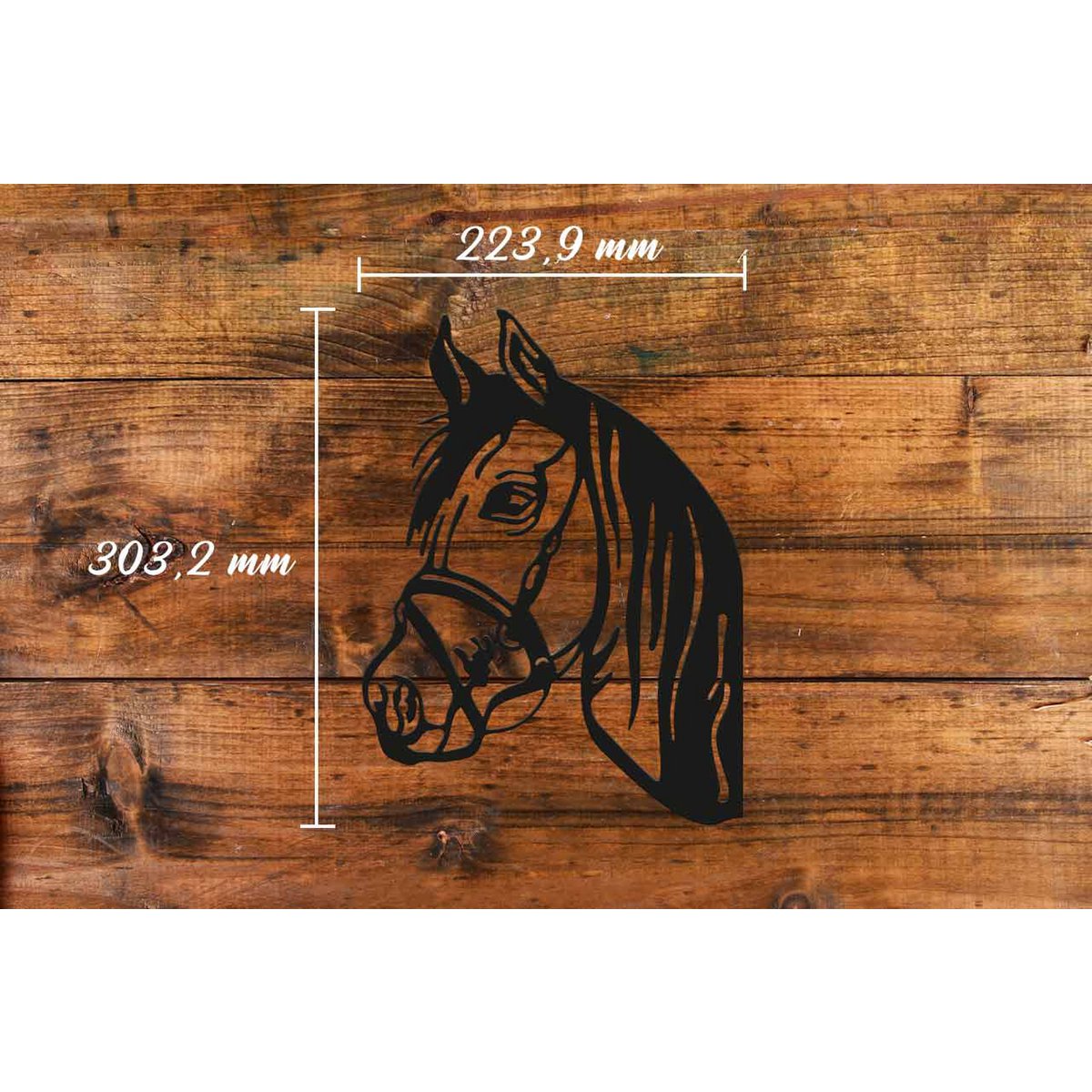 Peekaboo paardenhoofd zwart ornament – paal en schuttingdecoratie