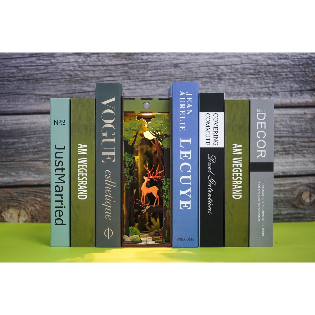 DIY book nook story of the forest bookend, 24,5 cm