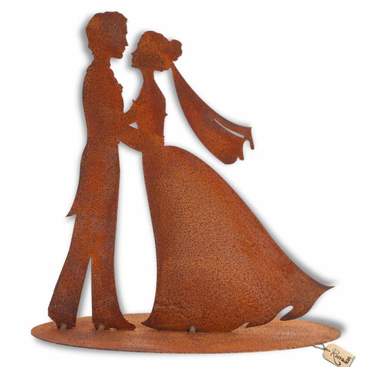Roest metalen bruidspaar decoratie – keuze uit 25 cm of 50 cm