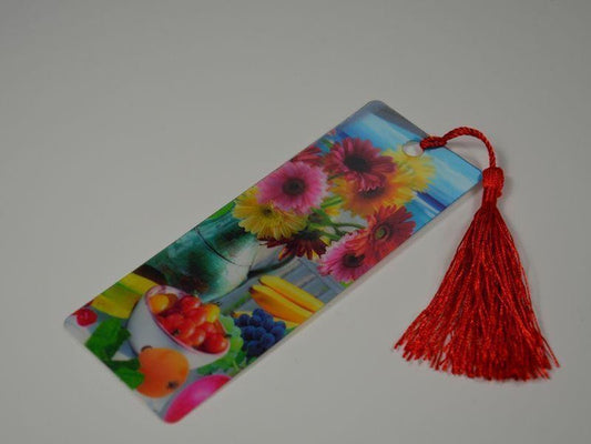 Fruitschaal met bloemen, 3D boekenlegger