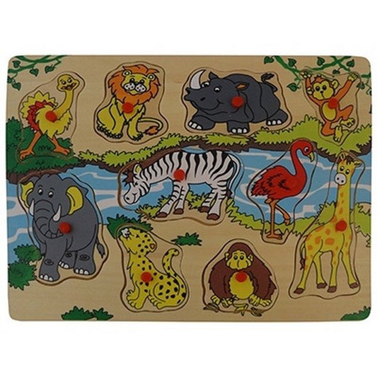 Wilde dieren knoppenpuzzel, 10-delig